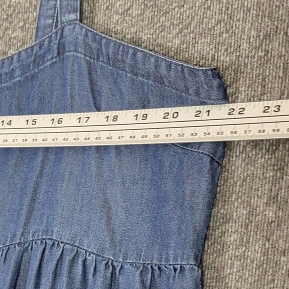 Natural Life Patti Side Slit Maxi Dress Women XXL Blue Chambray Boho Cottagecore - Picture 6 of 11